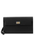HERMES kelly pocket long Black Chevre Shamqila