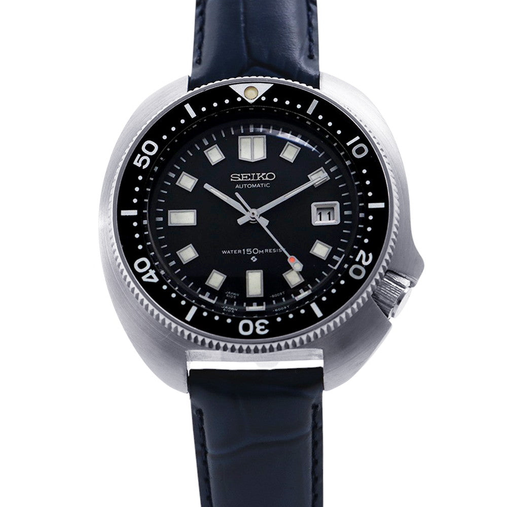 SEIKO SEIKO 150m Diver 2nd generation (late model) W44mm Stainless Steel Leather Black Dial6105-8110