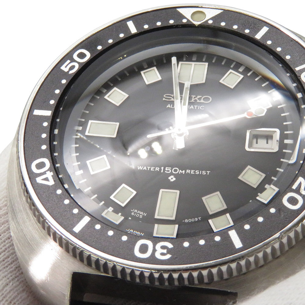 SEIKO SEIKO 150m Diver 2nd generation (late model) W44mm Stainless Steel Leather Black Dial6105-8110