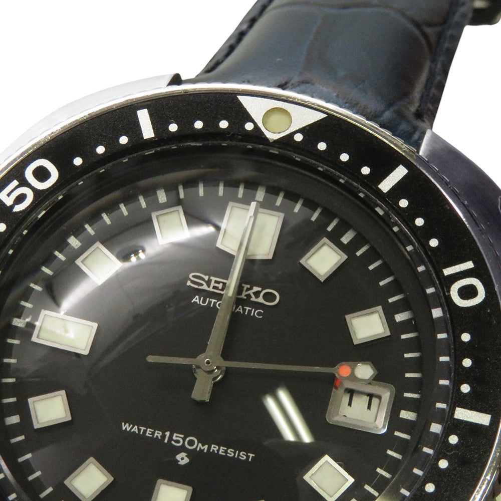 SEIKO SEIKO 150m Diver 2nd generation (late model) W44mm Stainless Steel Leather Black Dial6105-8110