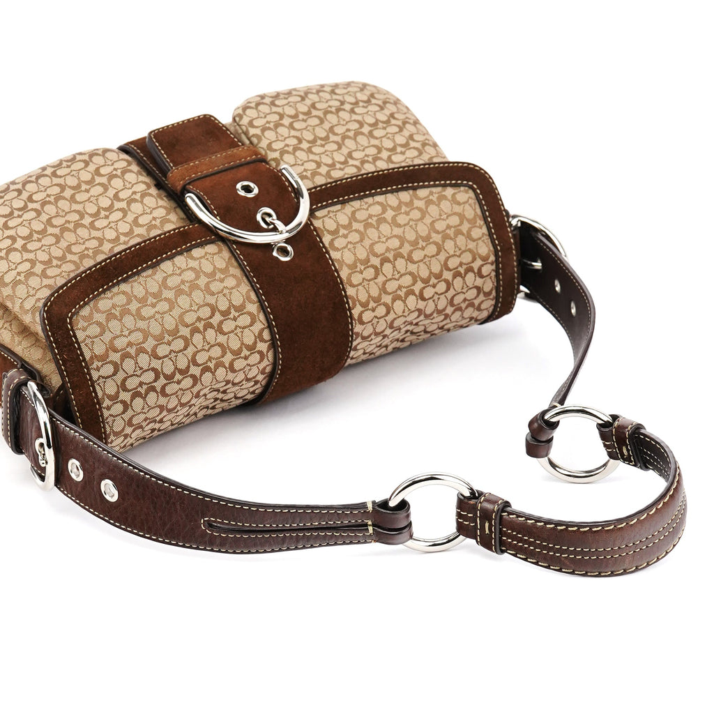 1463 Beige Brown Signature Soho Shoulder Bag