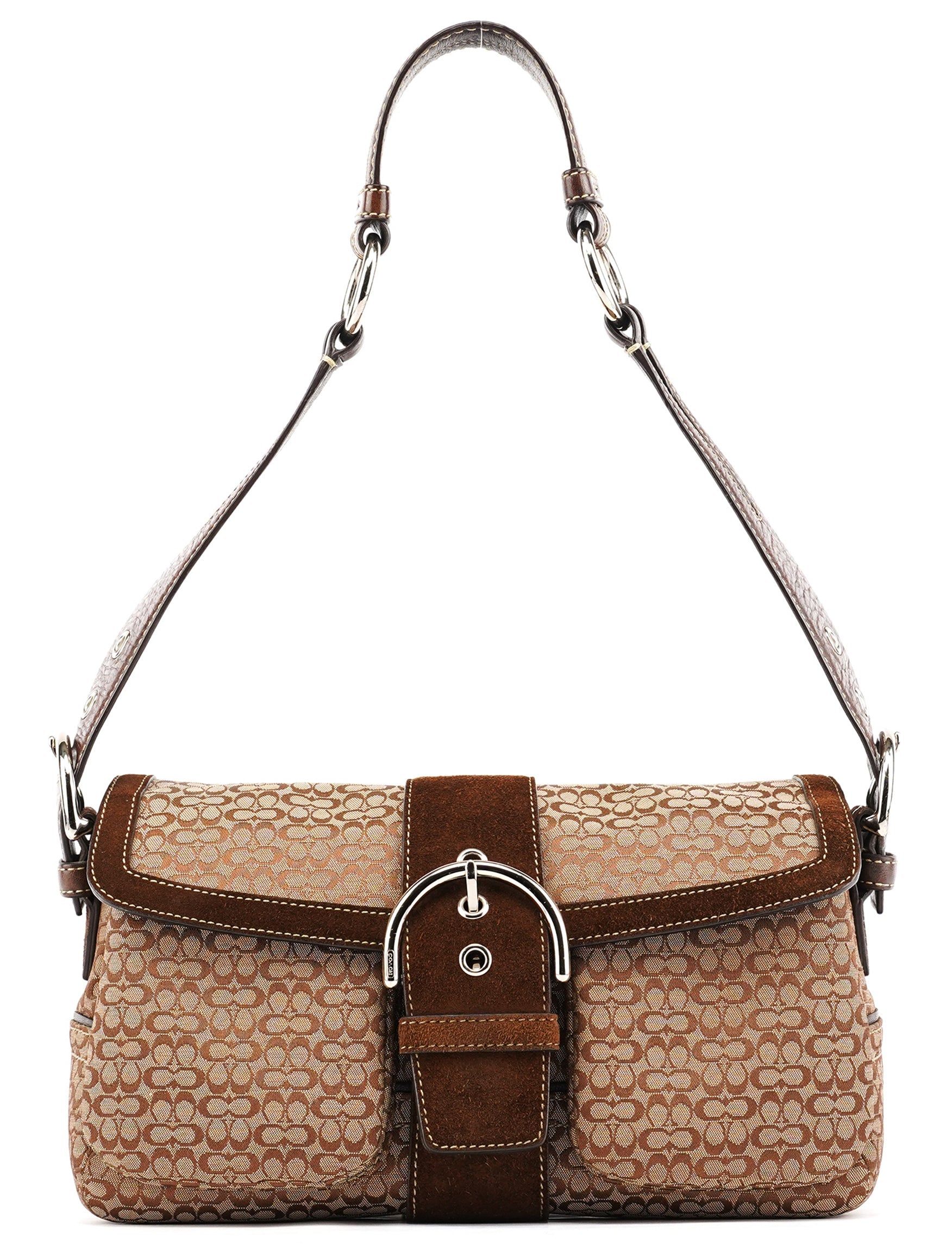 1463 Beige Brown Signature Soho Shoulder Bag
