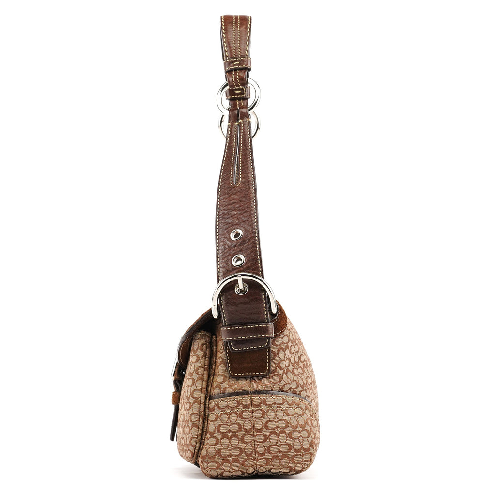 1463 Beige Brown Signature Soho Shoulder Bag