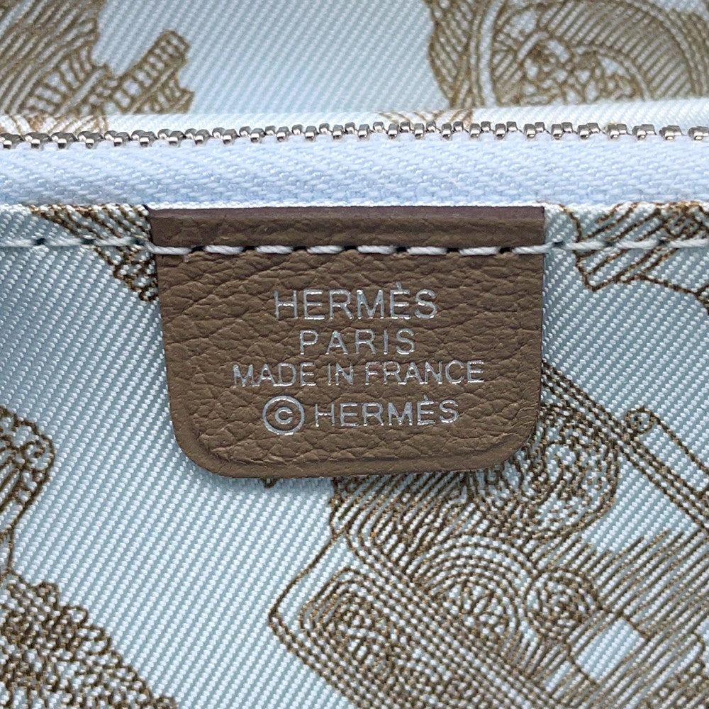 HERMES Azap compact silk in Etoupe Evercolor