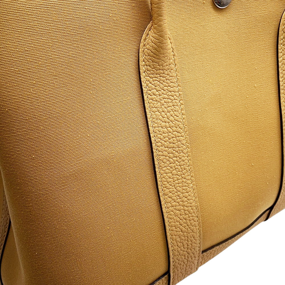HERMES Garden Party Paille Negonda Leather Toile Officier Size TPM