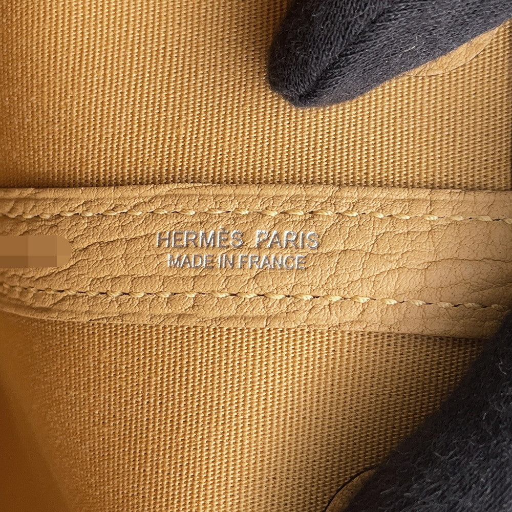 HERMES Garden Party Paille Negonda Leather Toile Officier Size TPM