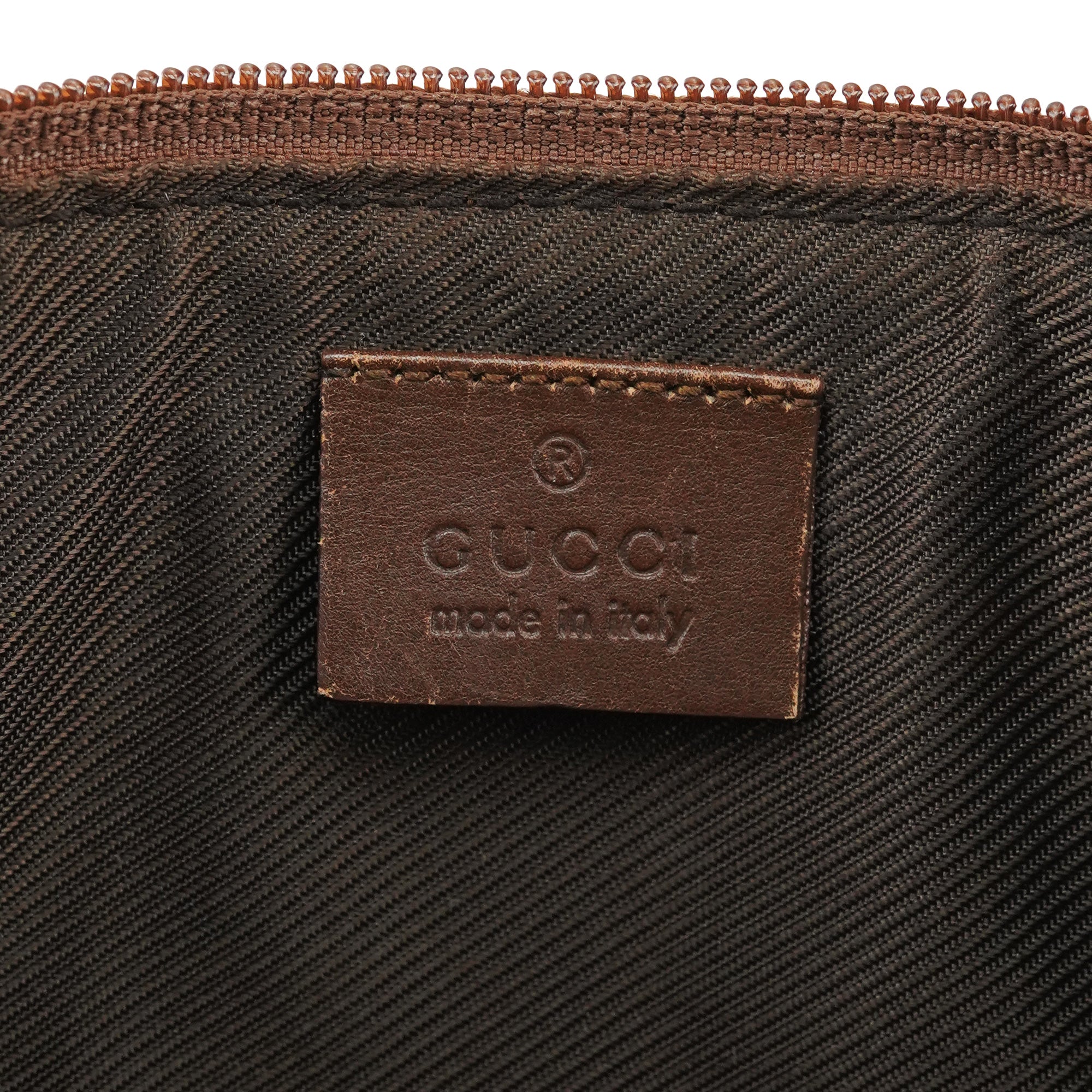 07198 Beige Brown GG Boat Pochette