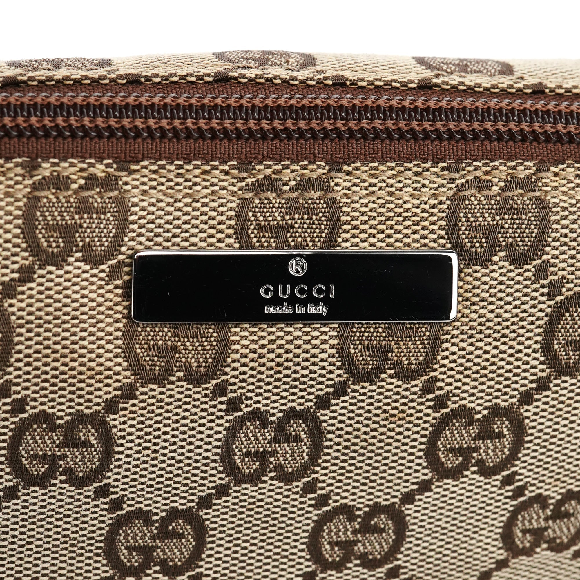 07198 Beige Brown GG Boat Pochette