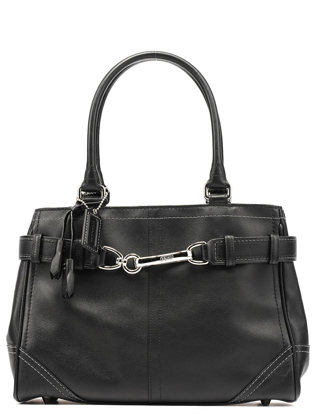 F08A70 Black Leather Hampton Tote Bag