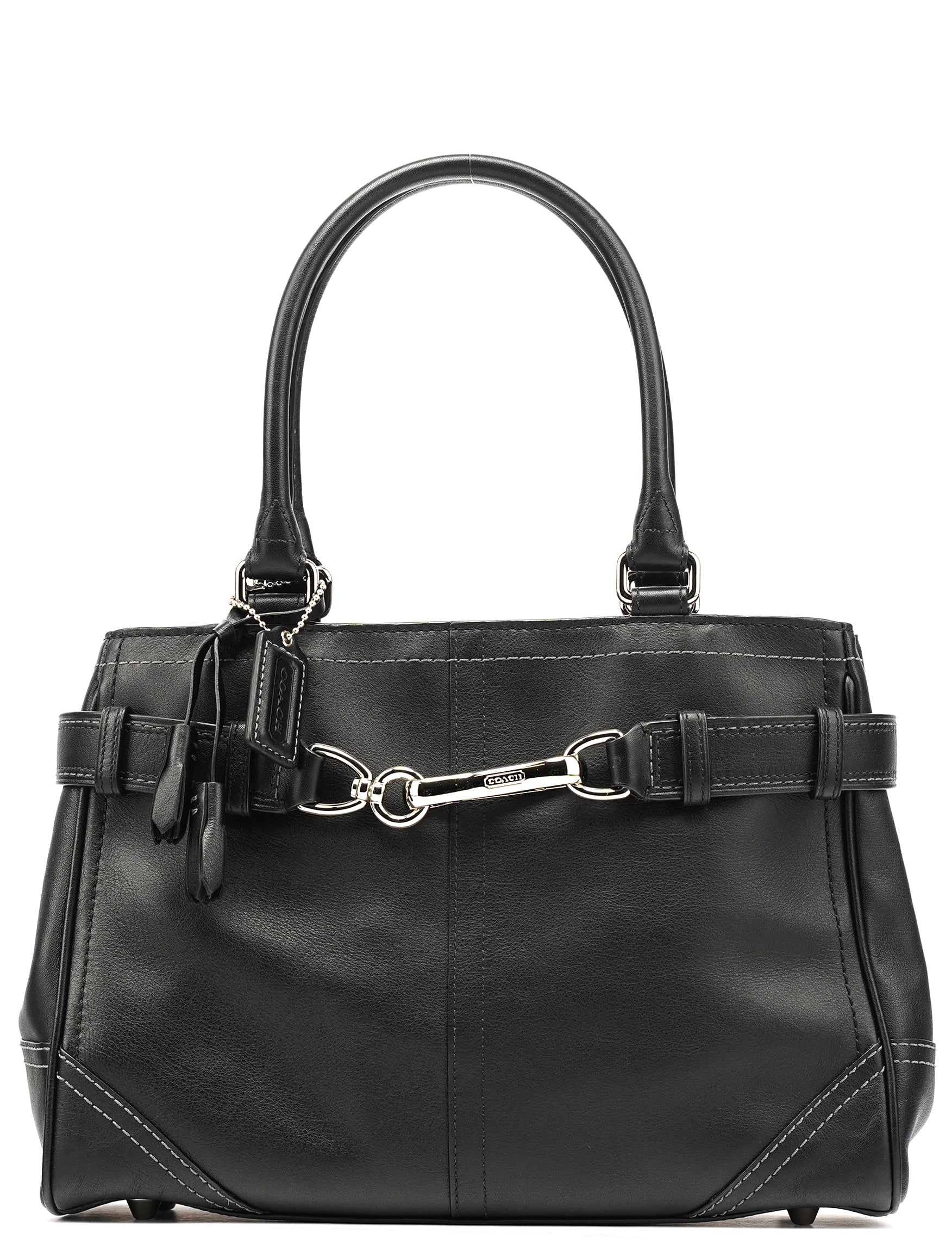F08A70 Black Leather Hampton Tote Bag
