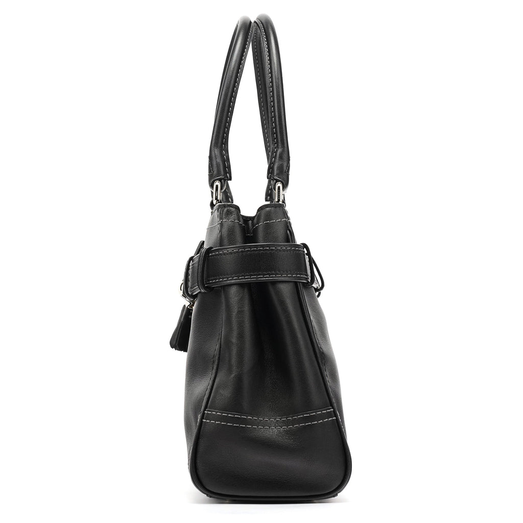 F08A70 Black Leather Hampton Tote Bag