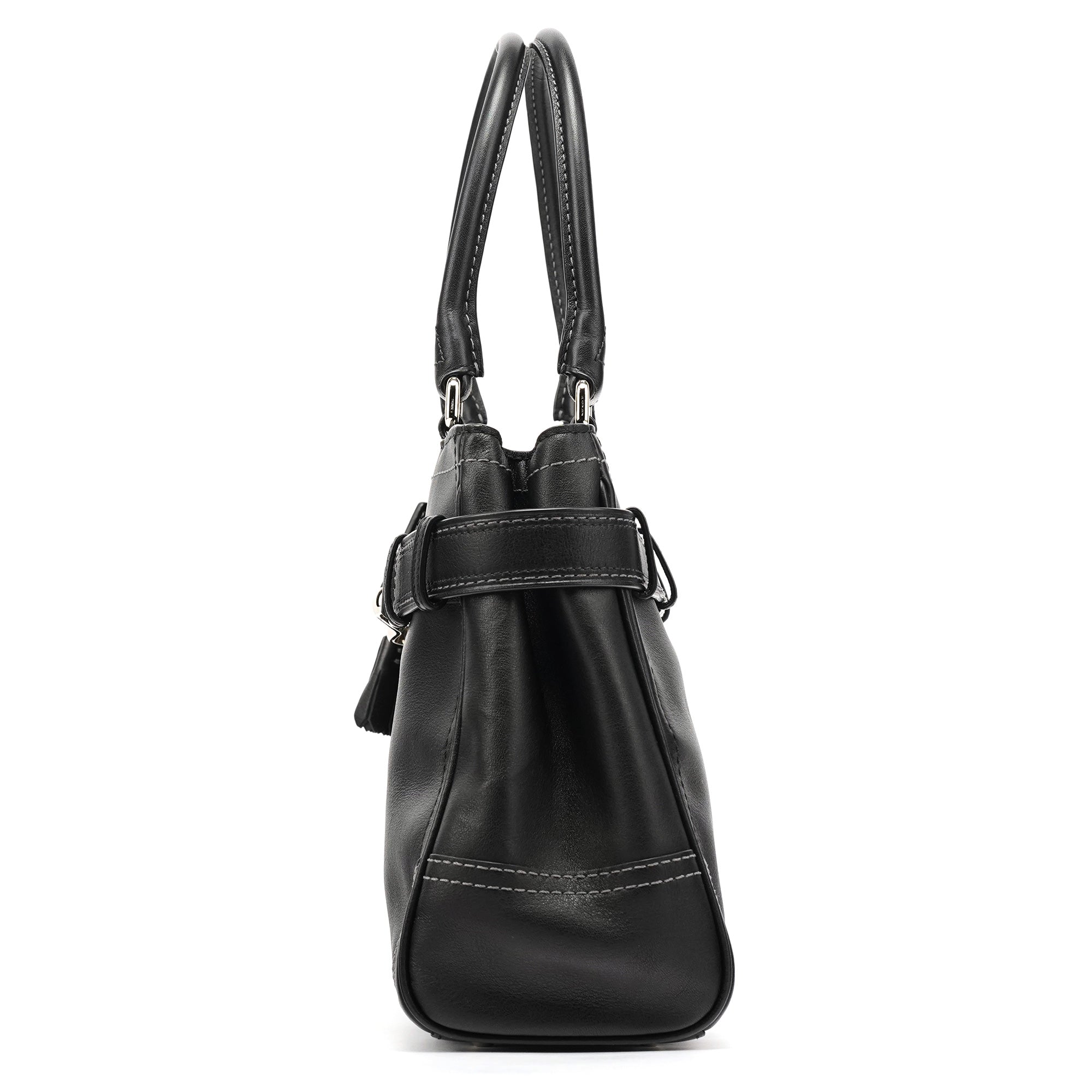 F08A70 Black Leather Hampton Tote Bag