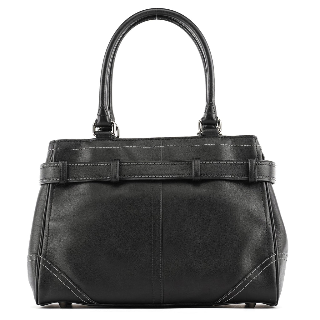 F08A70 Black Leather Hampton Tote Bag