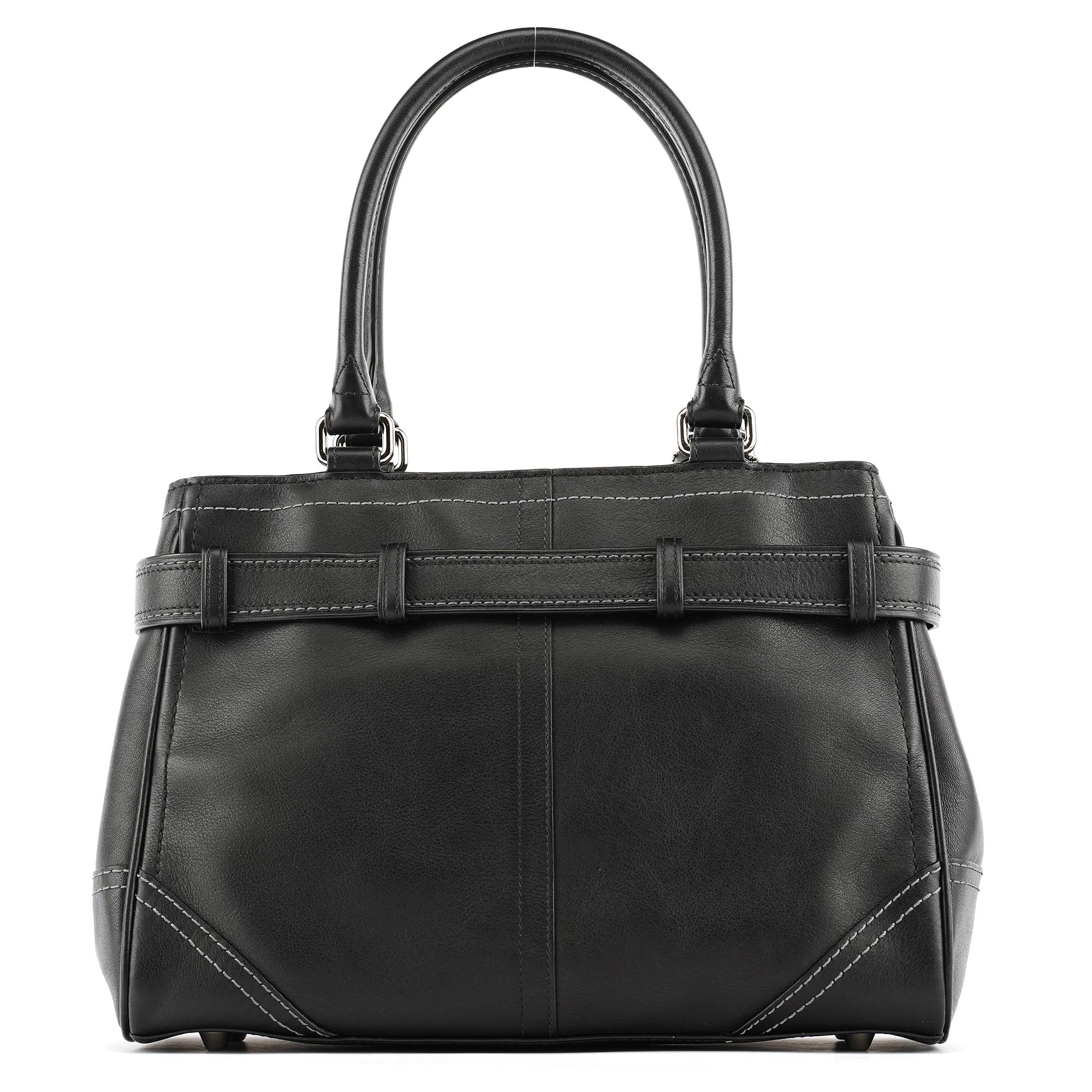 F08A70 Black Leather Hampton Tote Bag