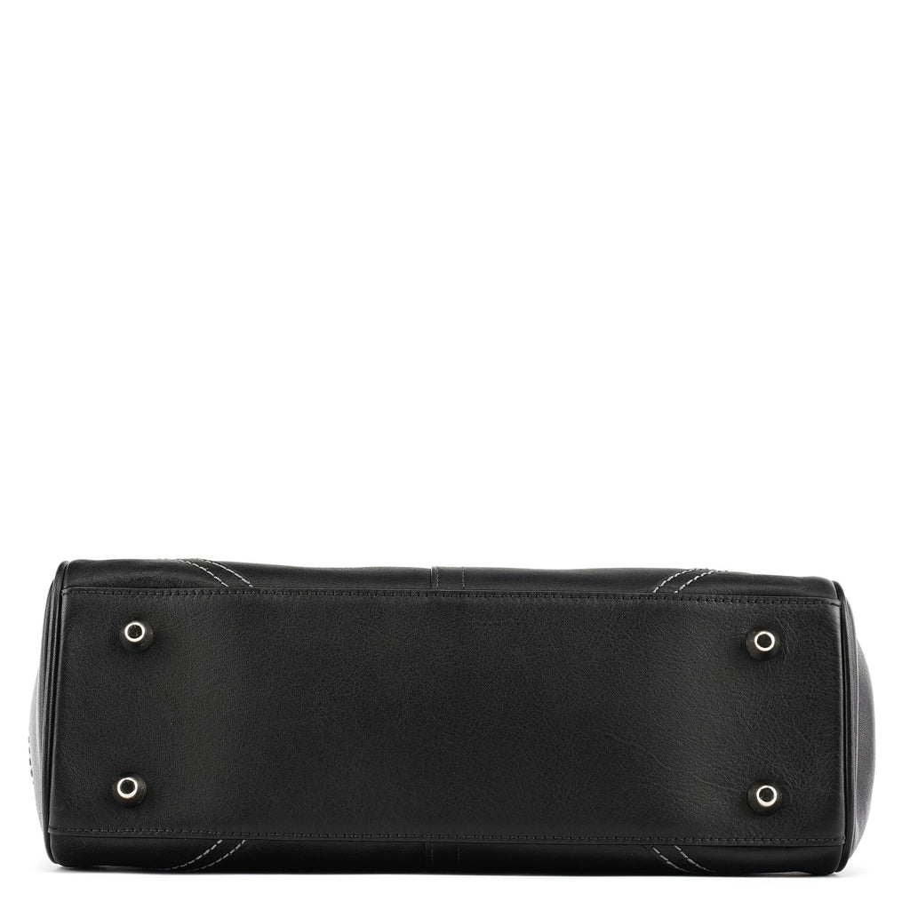 F08A70 Black Leather Hampton Tote Bag