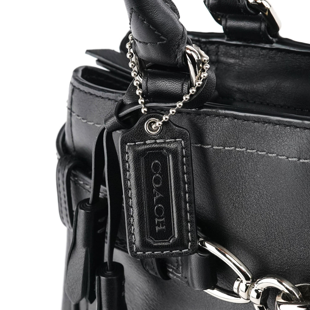 F08A70 Black Leather Hampton Tote Bag