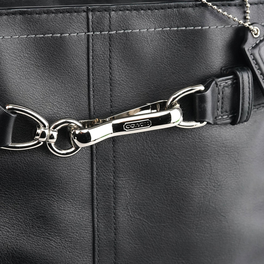 F08A70 Black Leather Hampton Tote Bag