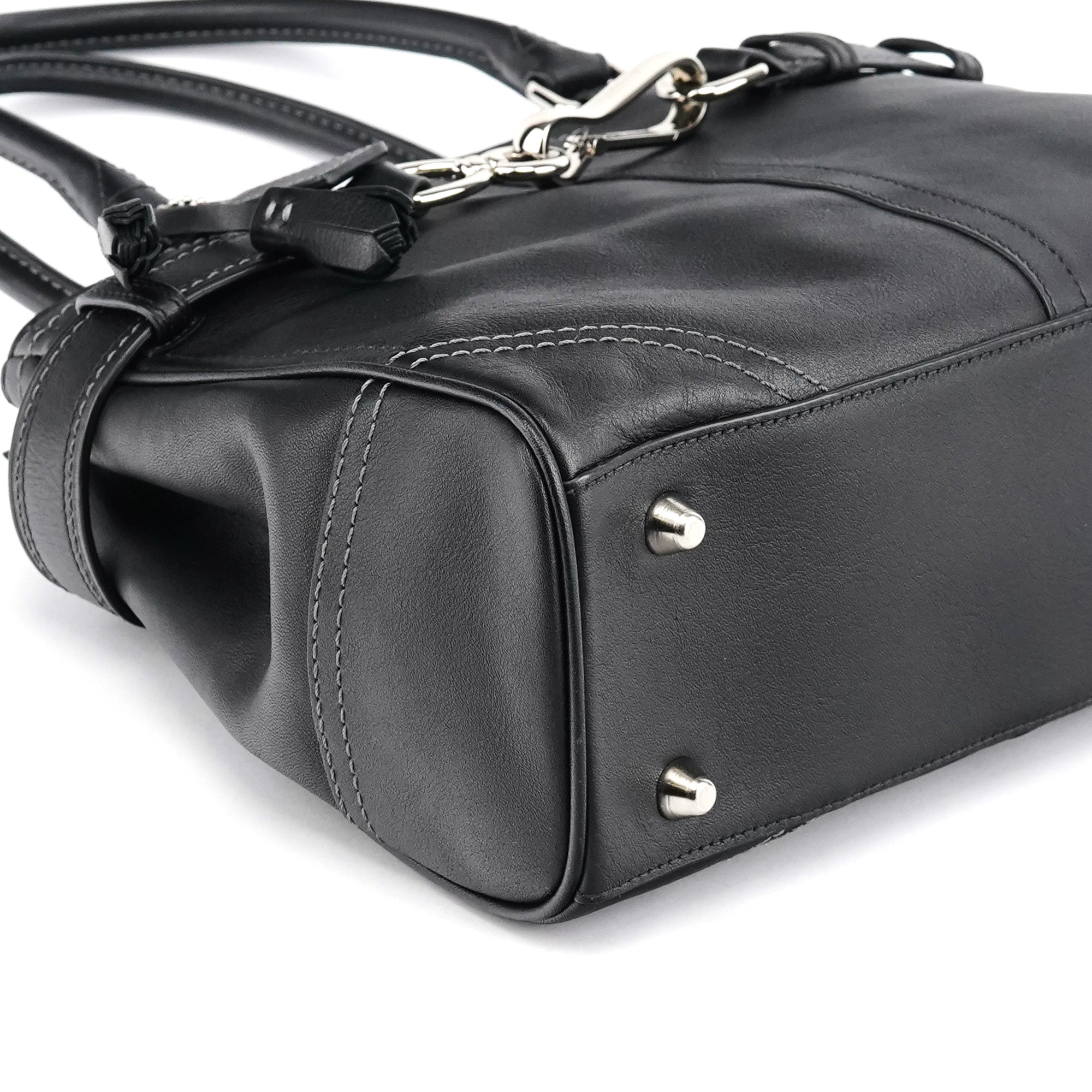F08A70 Black Leather Hampton Tote Bag