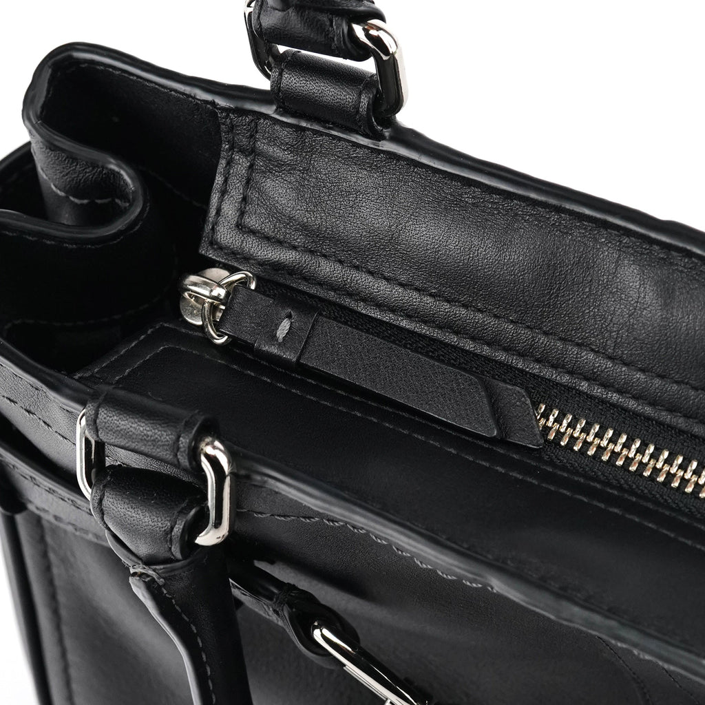 F08A70 Black Leather Hampton Tote Bag