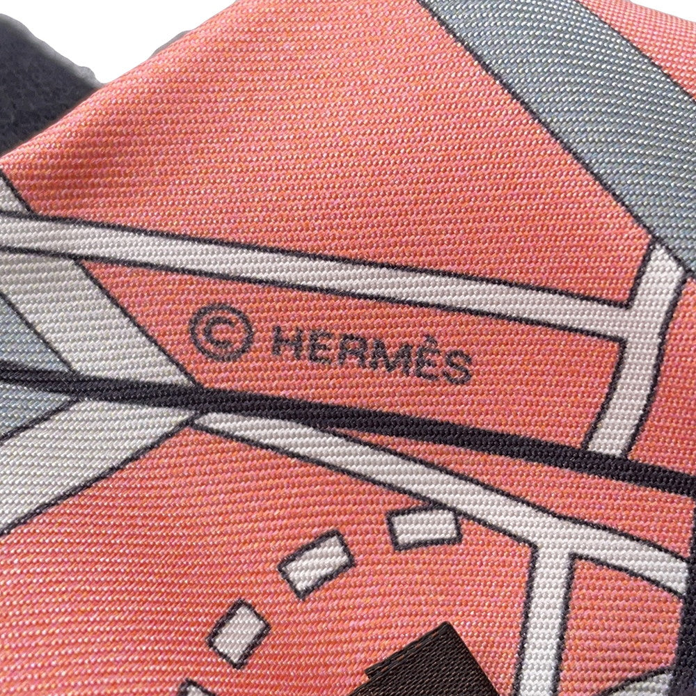 HERMES Twilly HERMESSports Lavande/Salmon/Gris Silk100%