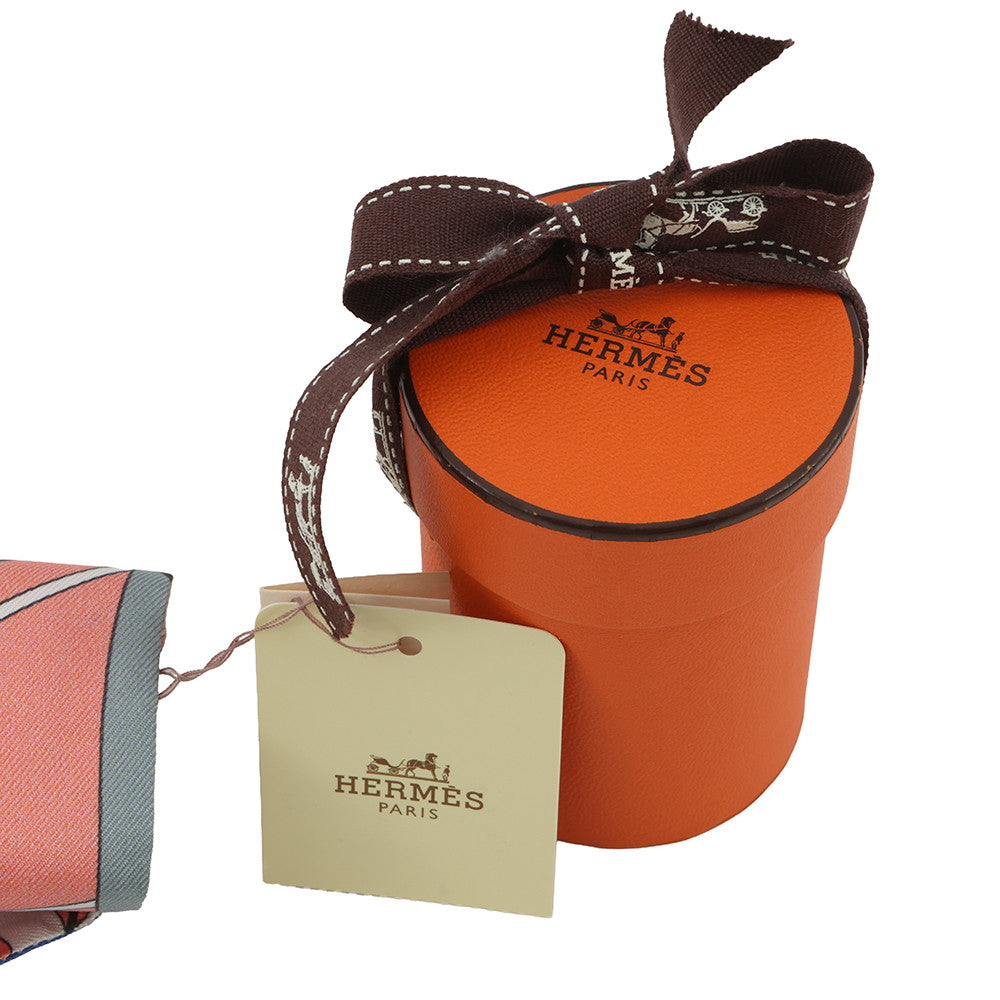 HERMES Twilly HERMESSports Lavande/Salmon/Gris Silk100%