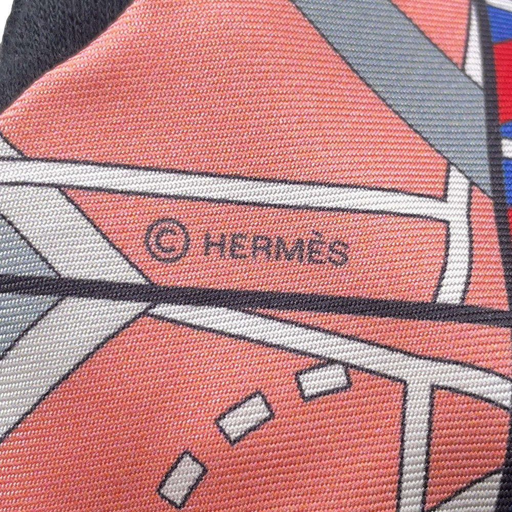 HERMES Twilly HERMESSports Lavande/Salmon/Gris Silk100%