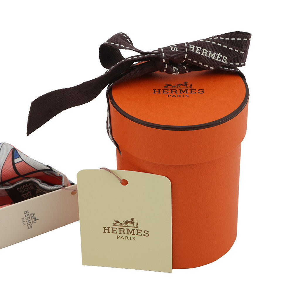 HERMES Twilly HERMESSports Lavande/Salmon/Gris Silk100%