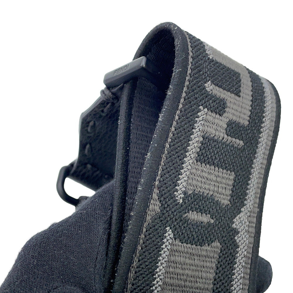 FENDI Strap You Black/Gray8AV444 Leather Canvas