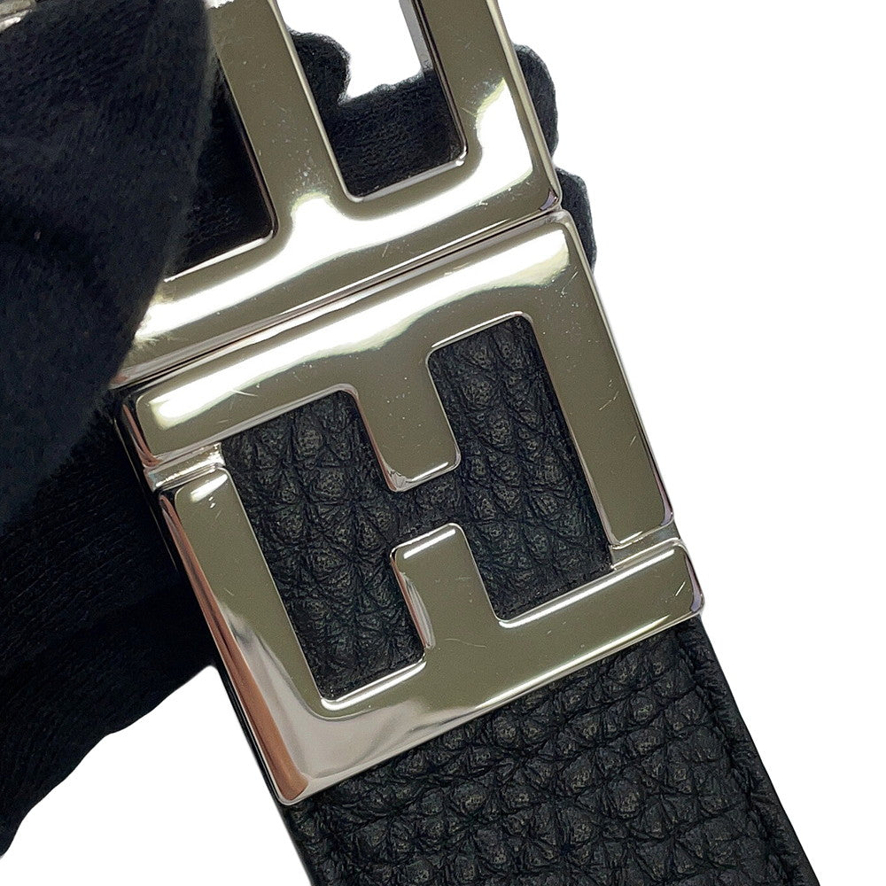 FENDI FENDI logo strap for short handbags. Black8AV483 Leather