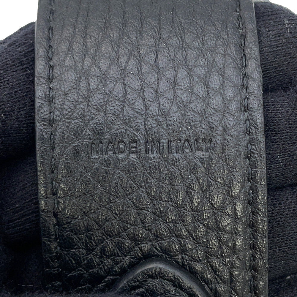 FENDI FENDI logo strap for short handbags. Black8AV483 Leather