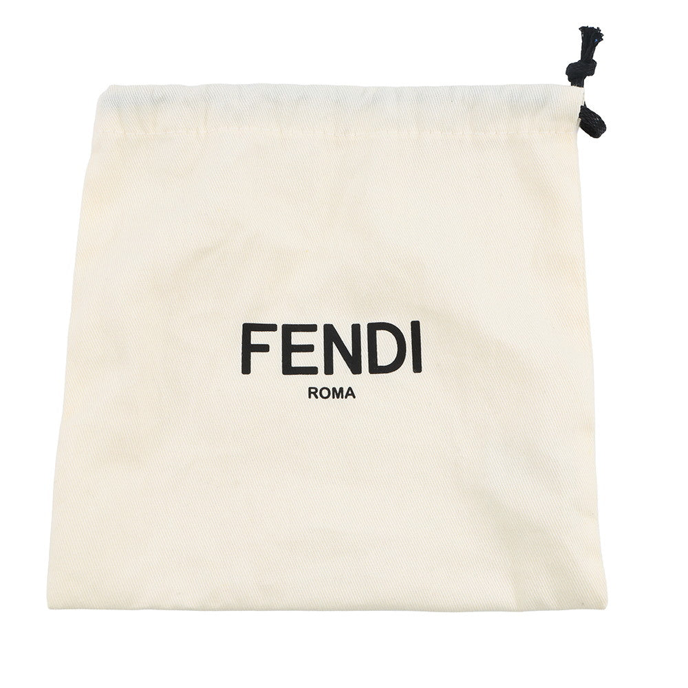 FENDI FENDI logo strap for short handbags. Black8AV483 Leather