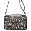 Dior Diorcamp Oblique Embroidery Shoulder Bag Navy/BeigeM1241ORIW_M928 Canvas Size Small