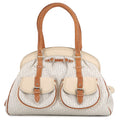 Dior Trotter Street Chic Shoulder Bag Beige Canvas Leather