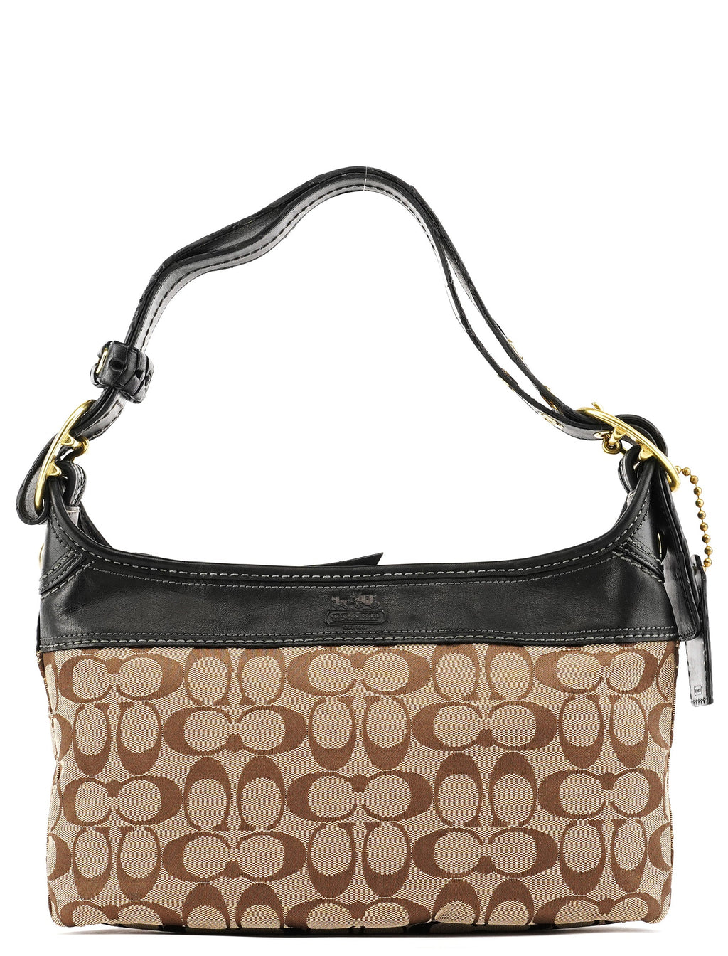 11444 Beige Brown Signature Canvas Soho Hobo Bag