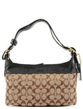 11444 Beige Brown Signature Canvas Soho Hobo Bag