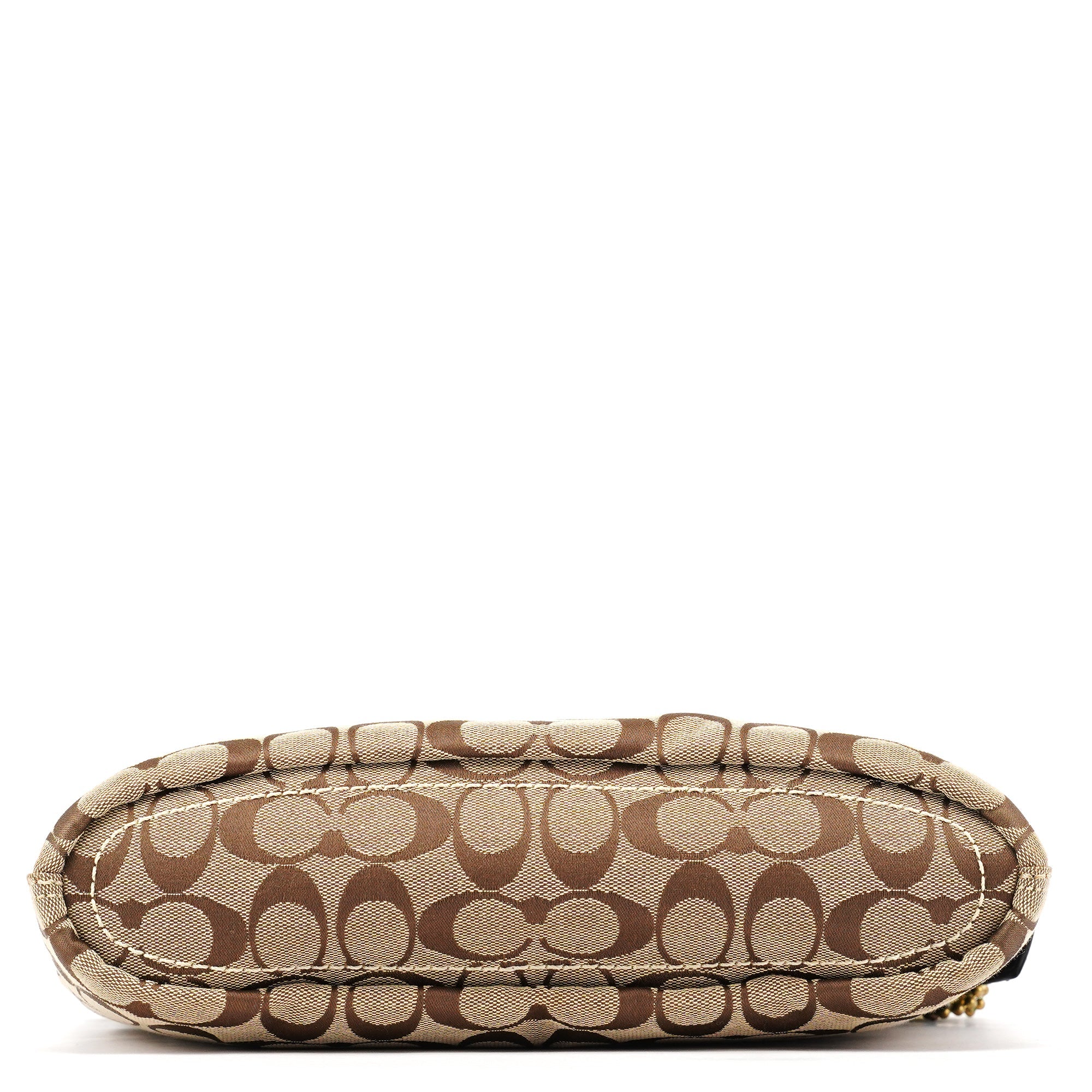 11444 Beige Brown Signature Canvas Soho Hobo Bag
