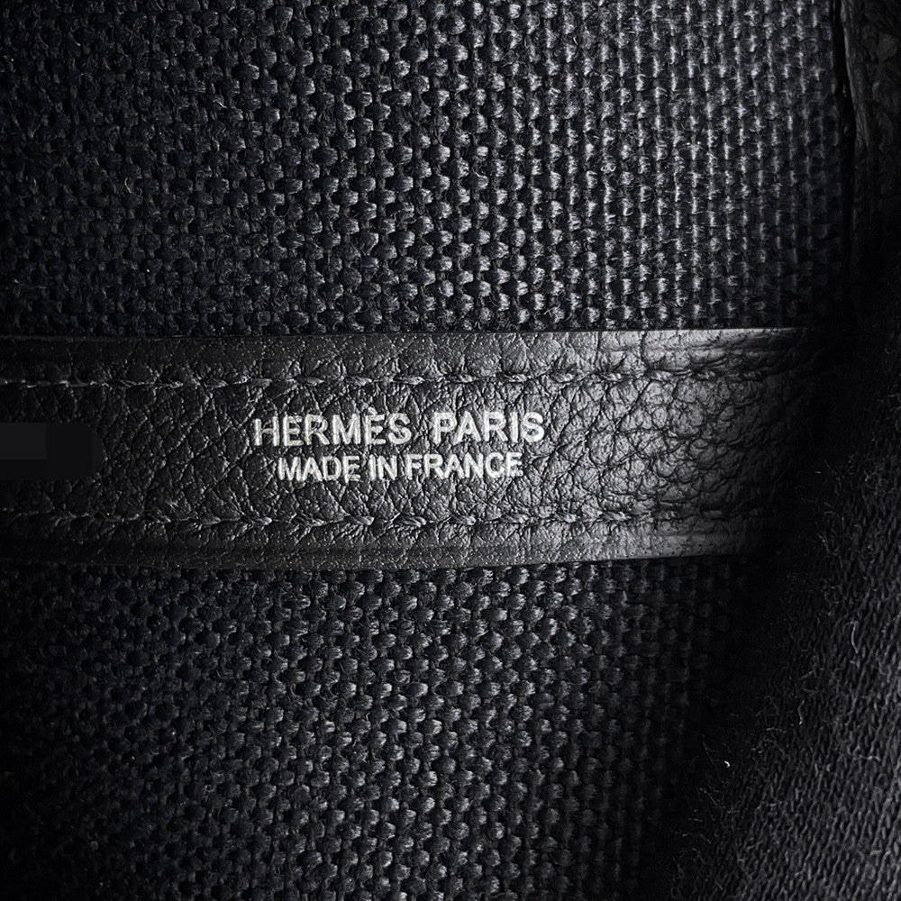 HERMES Neo Garden Black Toile Military Negonda Leather Size 41