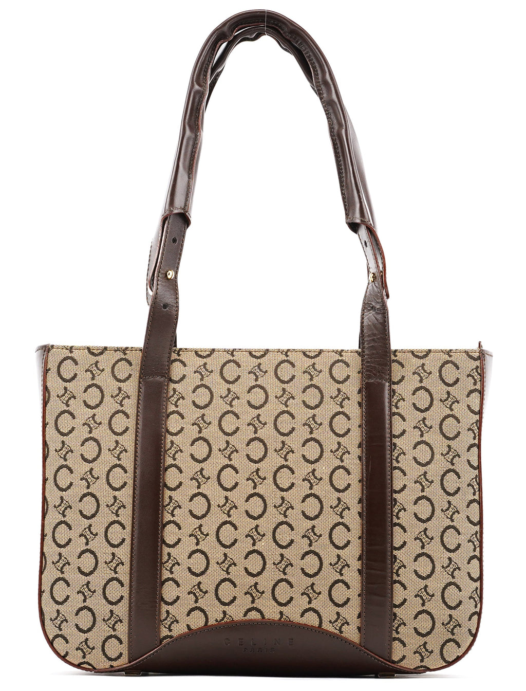 Beige Brown Macadam Canvas Tote Bag