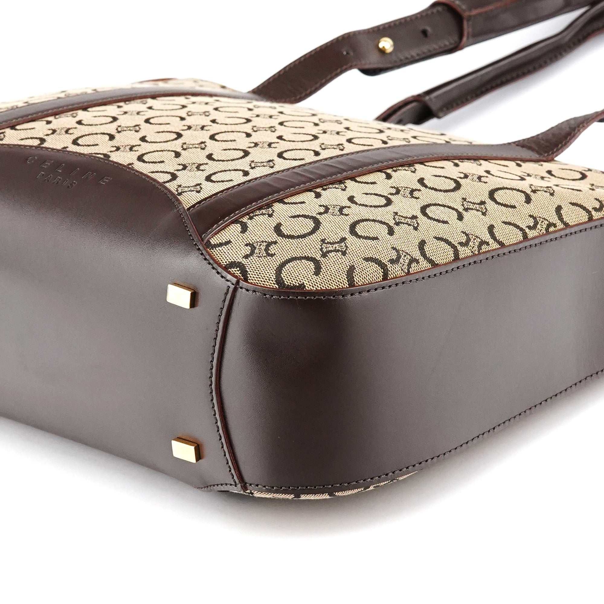 Beige Brown Macadam Canvas Tote Bag