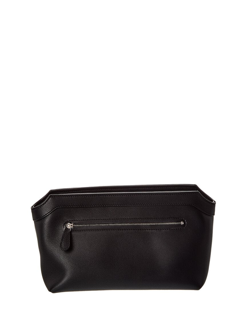 The Row Terrasse Zipped Leather Vanity Bag