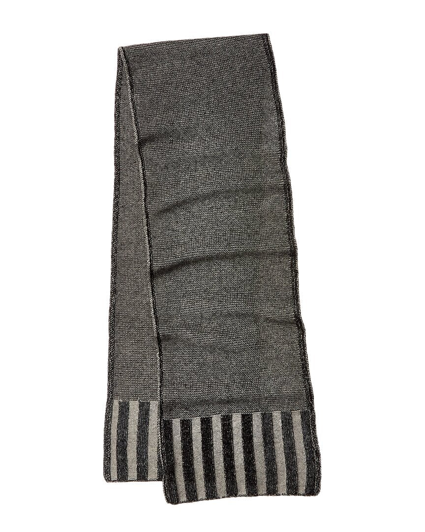 Forte Cashmere Plaited Garter Rib Trim Cashmere Scarf
