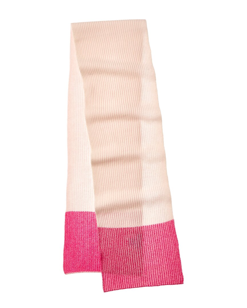Forte Cashmere Plaited Border Stripe Cashmere Scarf