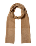 Forte Cashmere Plaited Border Stripe Cashmere Scarf Brown Multi