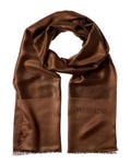 Valentino Logo Silk-Blend Scarf Brown Multi