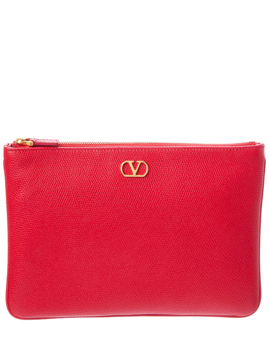 Valentino Vlogo Signature Leather Pouch