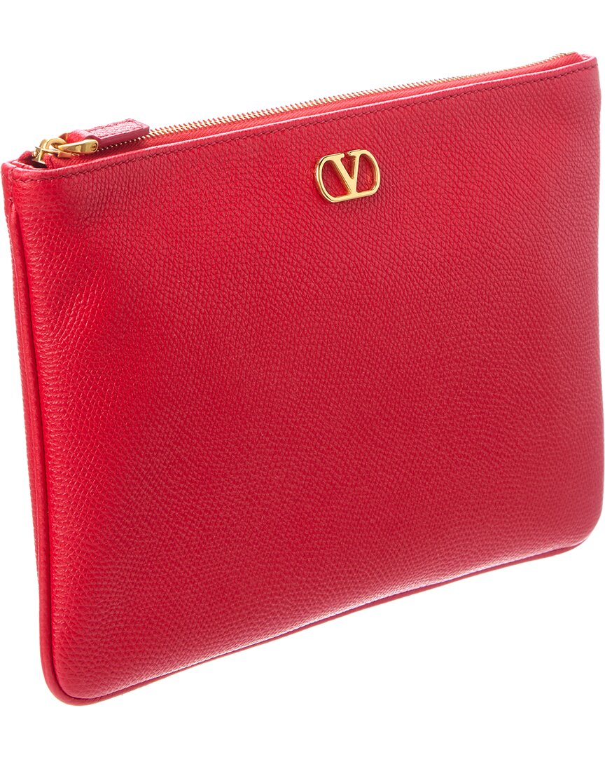 Valentino Vlogo Signature Leather Pouch
