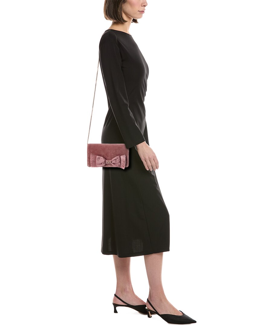 Valentino Vlogo Signature Velvet Clutch