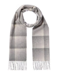 Amicale Cashmere Ombre Grid Cashmere Scarf Grey Multi