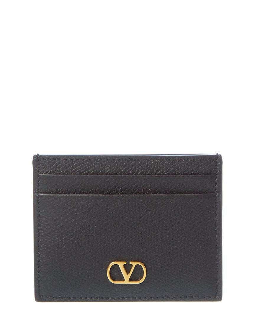 Valentino Vlogo Signature Leather Card Holder