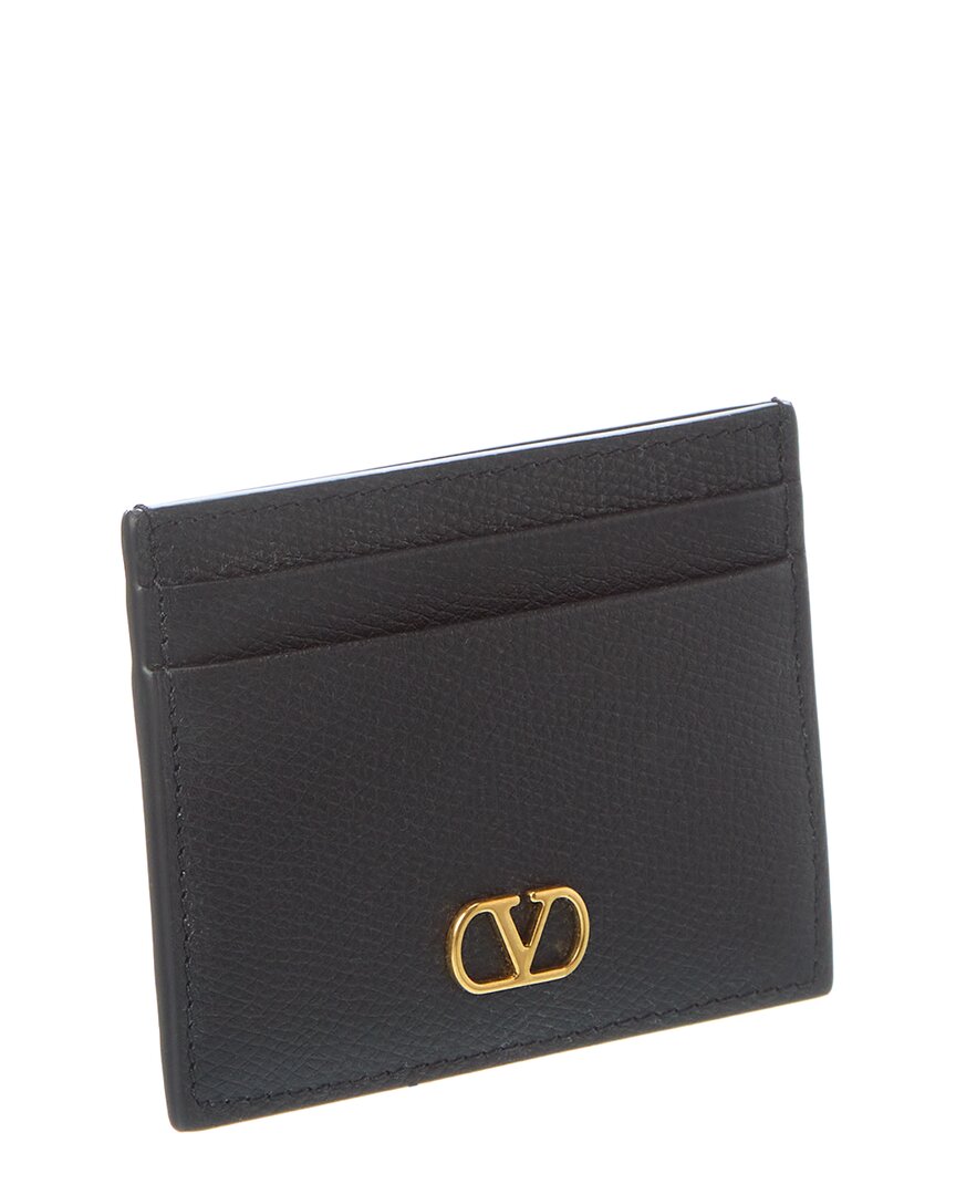 Valentino Vlogo Signature Leather Card Holder